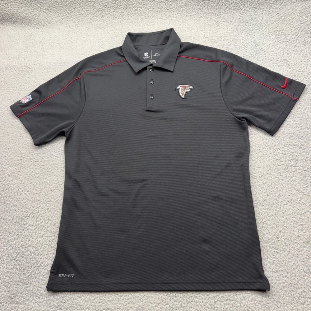 Nike 474392-010 Mens Medium NFL Atlanta Falcons NFL Dri-FIT Sideline Polo Shirt